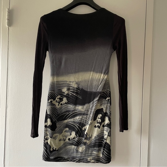 Urban Outfitters Silence + Noise Long Sleeve Dress Black - Size Medium - Picture 3 of 11